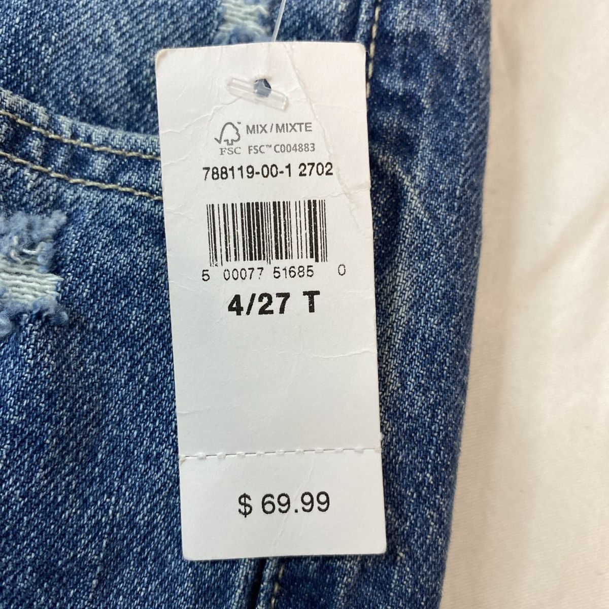 Gap GAP High Rise Women's Jeans Distressed Button 4/27 Tall, NWT Size 27" / US 4 / IT 40 - 9 Thumbnail