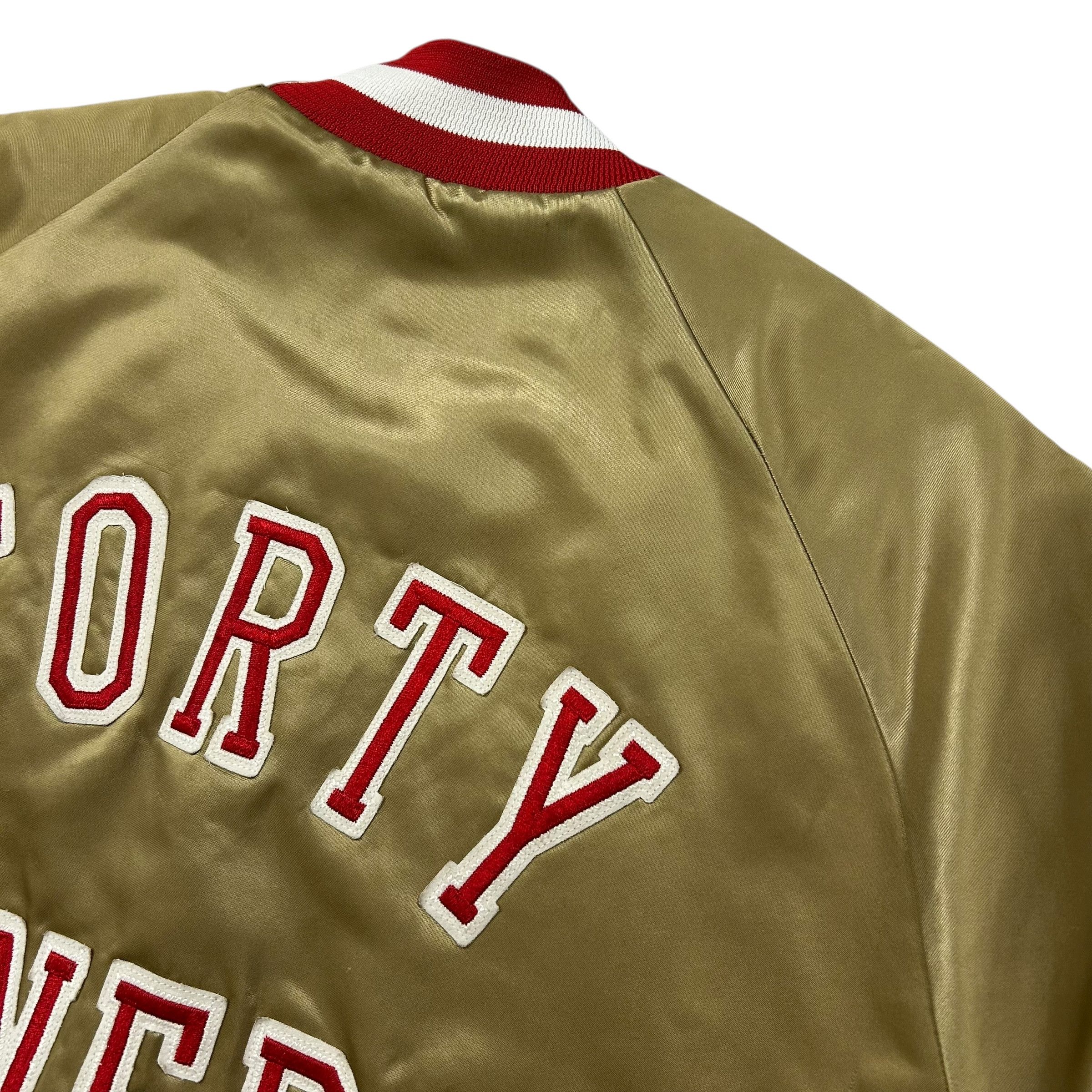 NFL VTG SAN FRANCISCO 49ERS CHALK LINE SATIN JACKET SPELL OUT Size US L / EU 52-54 / 3 - 7 Thumbnail