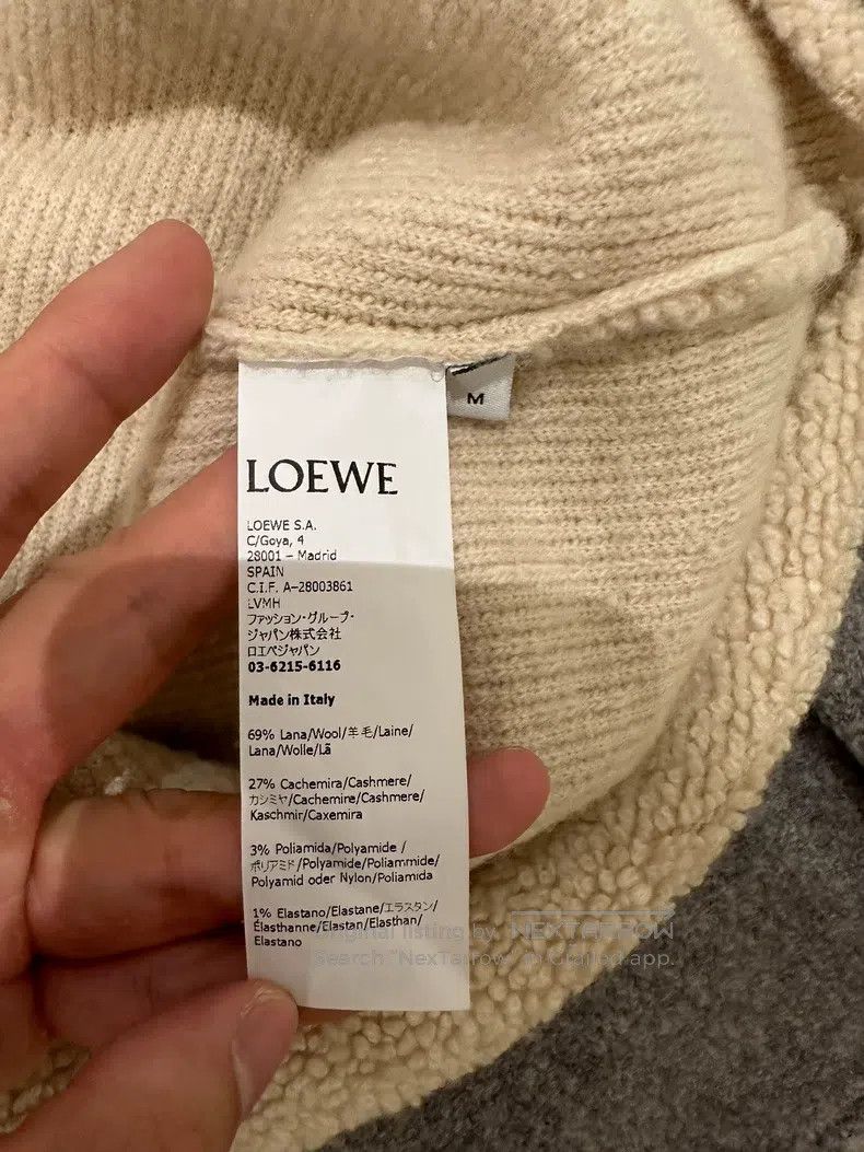 Loewe Loewe Gray and white colorblock knit sweater Size M / US 6-8 / IT 42-44 - 4 Thumbnail