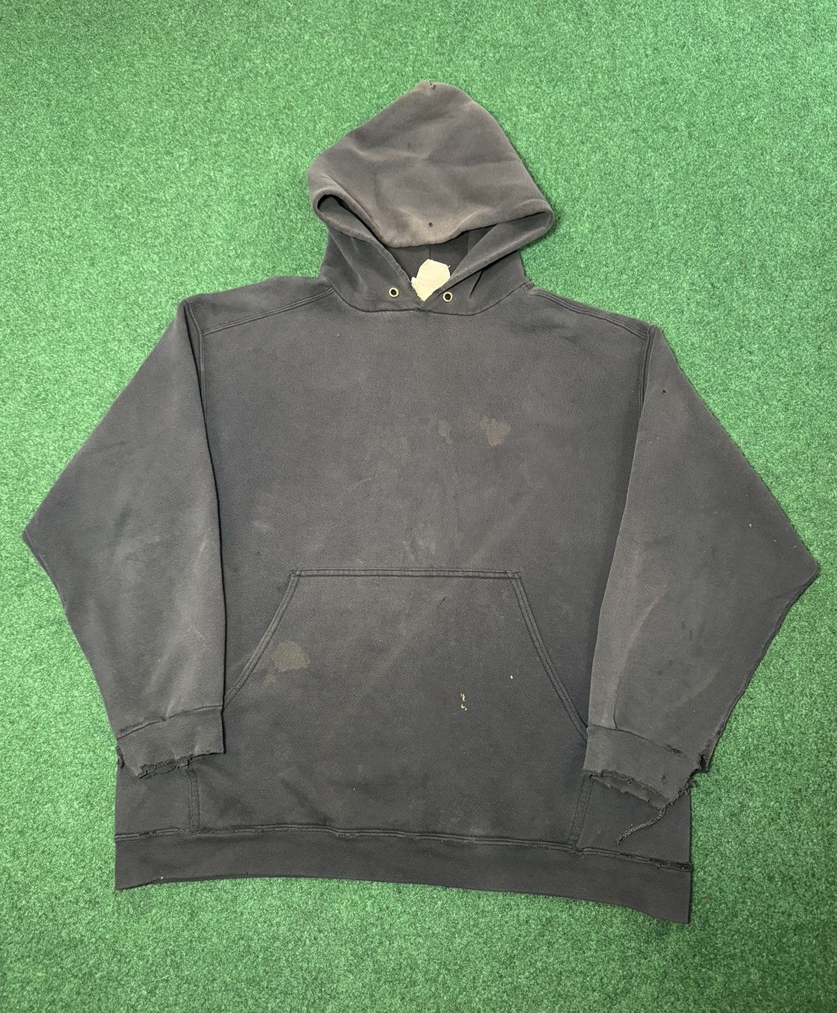 Vintage Vtg 90s Faded Black Distressed Baggy Hip Hop Skater Hoodie Size US L / EU 52-54 / 3 - 1 Thumbnail