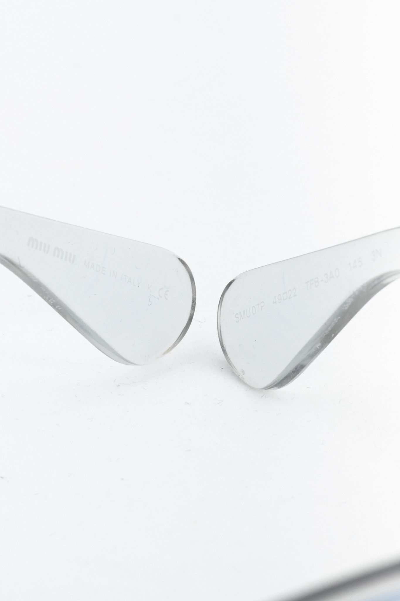 Miu Miu Miu Miu SMU 07P Clear Swirl Cat-Eye Sunglasses Size ONE SIZE - 9 Thumbnail