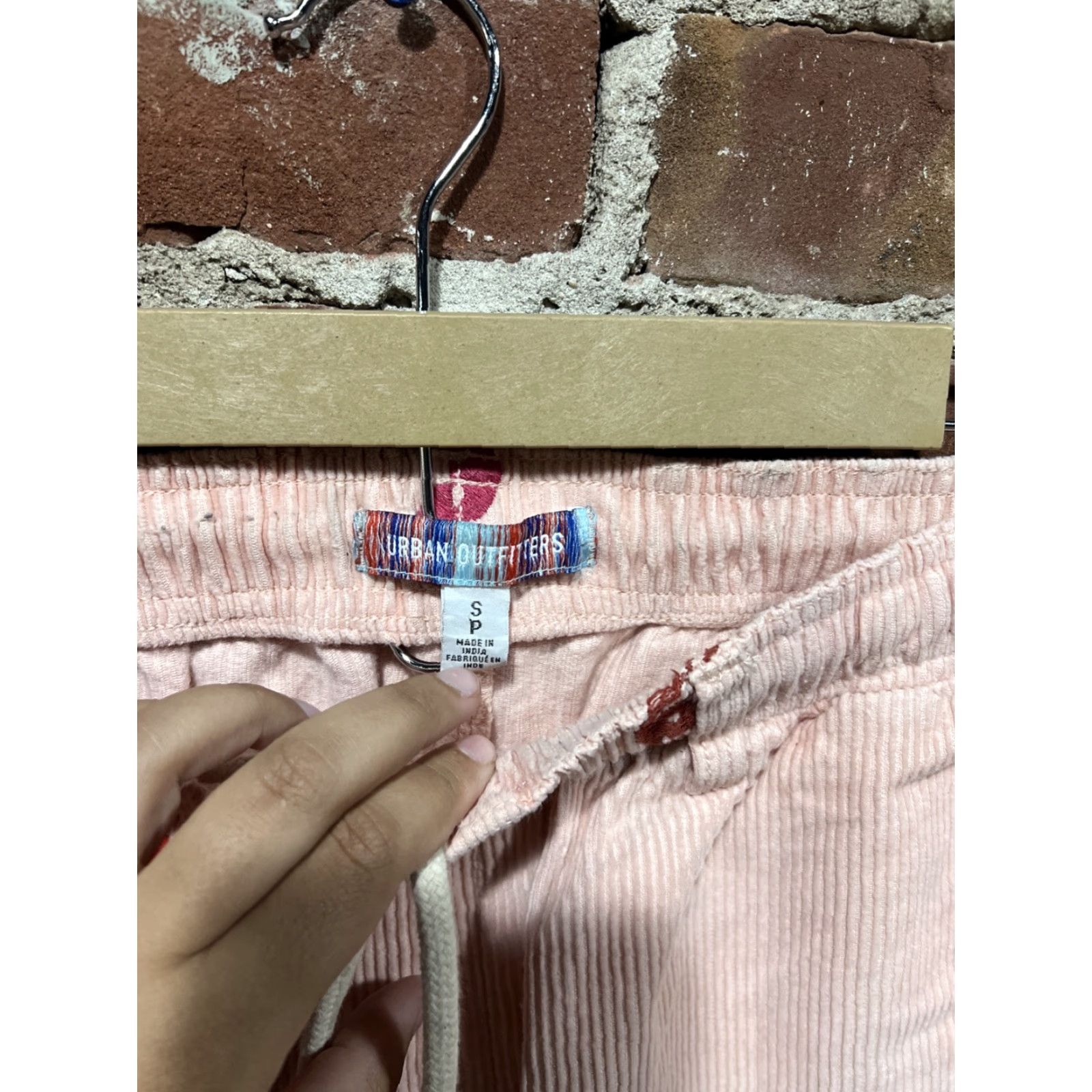Urban Outfitters VINTAGE is not applicable; use Urban Outfitters Pants Pink Corduroy Beach Cherry Strawberry Drawstring Small Size US 29 - 3 Thumbnail