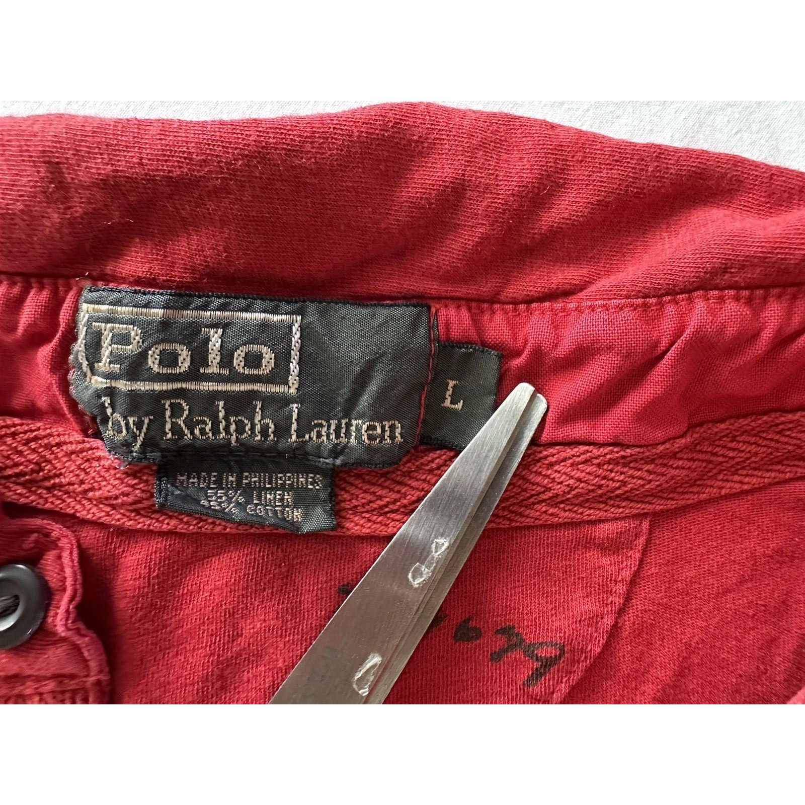 Polo Ralph Lauren Vintage POLO RALPH LAUREN Red Large Shirt Collard Pullover Size US L / EU 52-54 / 3 - 5 Thumbnail
