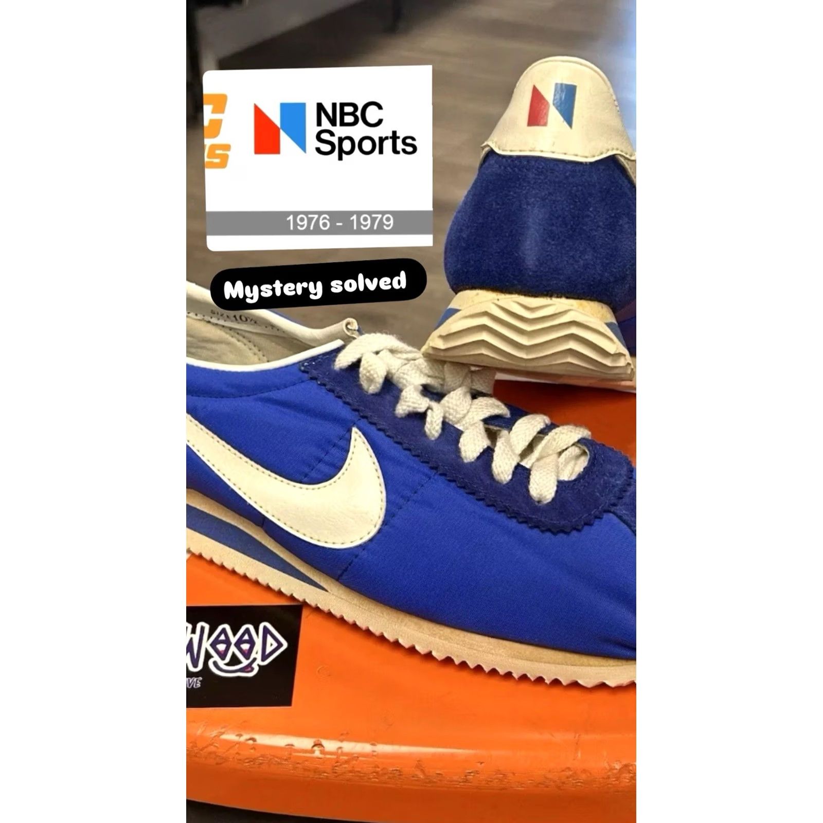 Nike VINTAGE Nike Cortez Blue Made In Taiwan 1980s NBC Sports 10.5 Mens Size US 11 / EU 44 - 2 Thumbnail