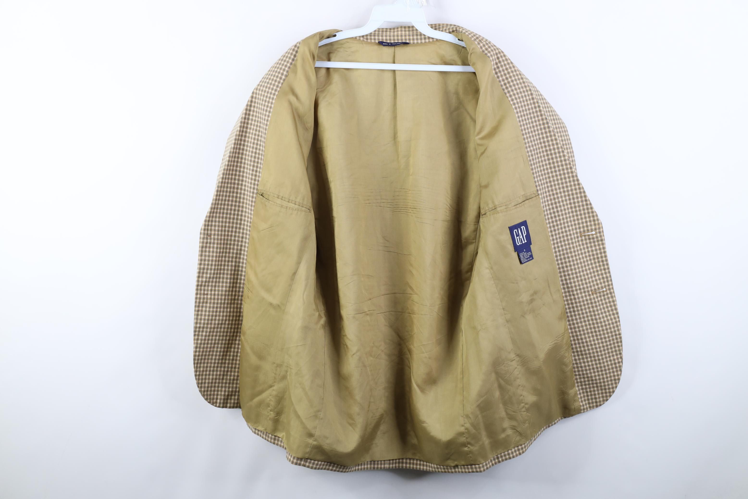 Gap Vintage 90s Gap Button Suit Coat Blazer Jacket Plaid Cotton Size US S / EU 44-46 / 1 - 9 Thumbnail