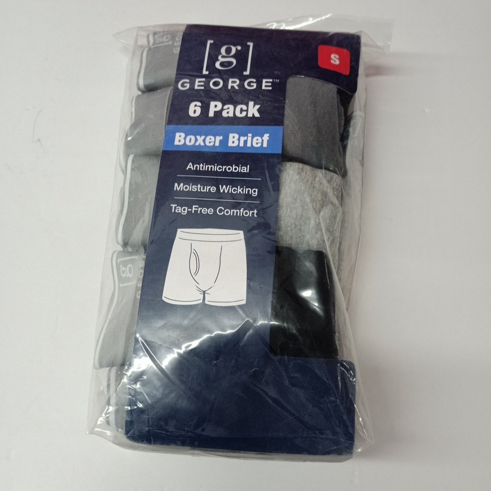 George George Men's Cotton Boxer Briefs 6-Pack Size S (28-30) Multi Size 28 - 1 Thumbnail