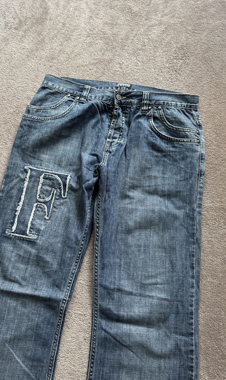 Gianfranco Ferre Ferre Mudwash Distressed Straight Jeans LGB Ifsixwasnine y2k Size US 34 / EU 50 - 3 Thumbnail