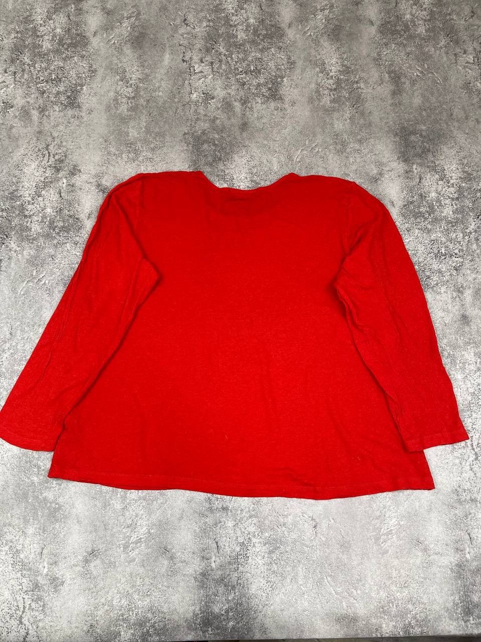 Gudrun Sjoden Gudrun Sjödén Women Cotton Top Red Long Sleeve Crewneck Size XL / US 12-14 / IT 48-50 - 6 Thumbnail