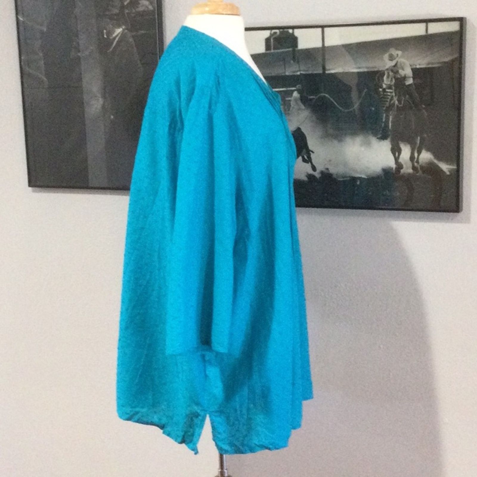 Other Catherines Turquoise Pleated Tunic Top SZ 4X 30/32W Size 4XL / US 24-26 - 4 Thumbnail