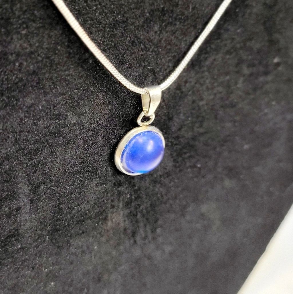 Handmade Dark blue crystal rhinestone 925 sterling silver necklace Size ONE SIZE - 3 Thumbnail