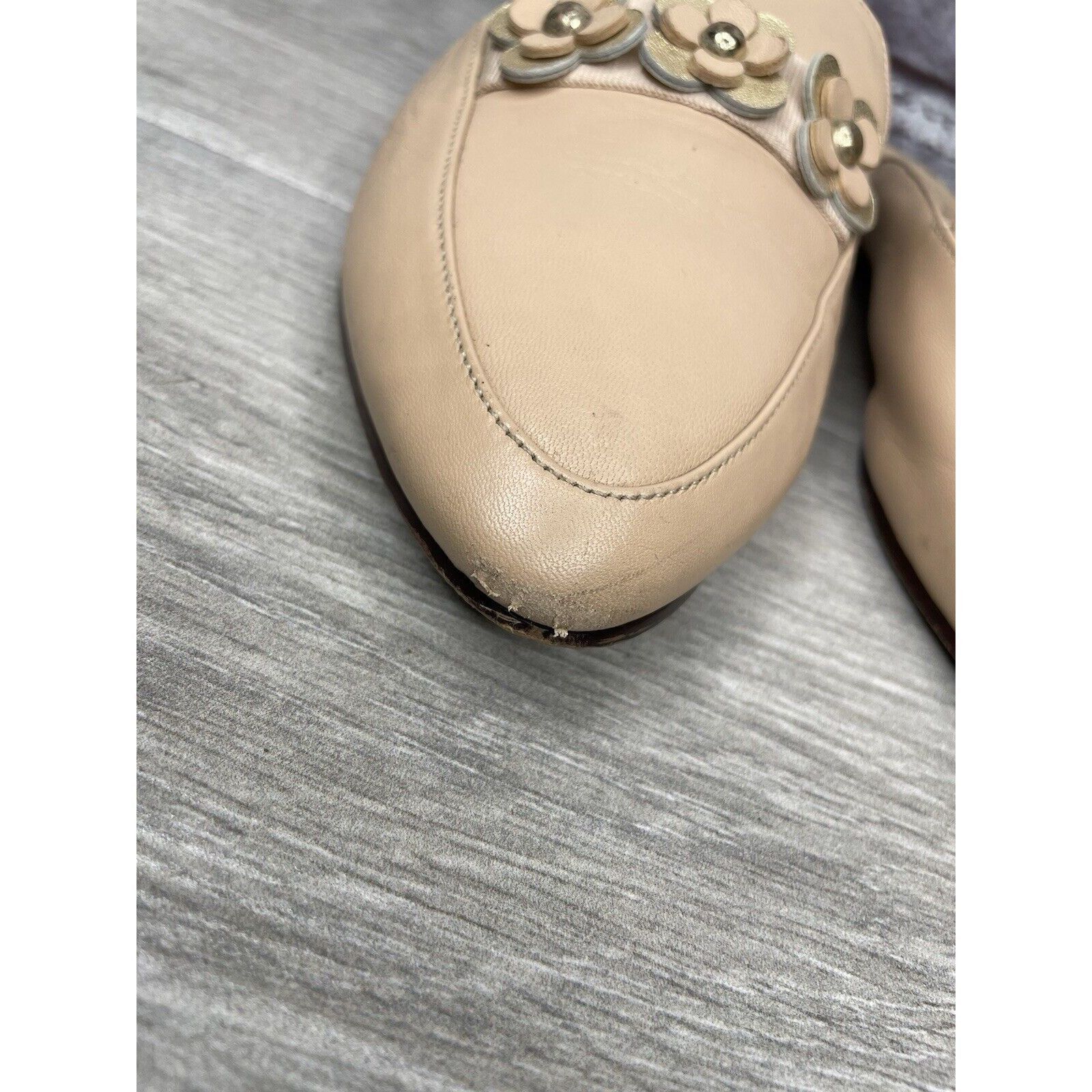 Kate Spade Kate Spade Nude Pink Leather Floral Accent Pointed Mules Sho Size US 8 / IT 38 - 7 Thumbnail