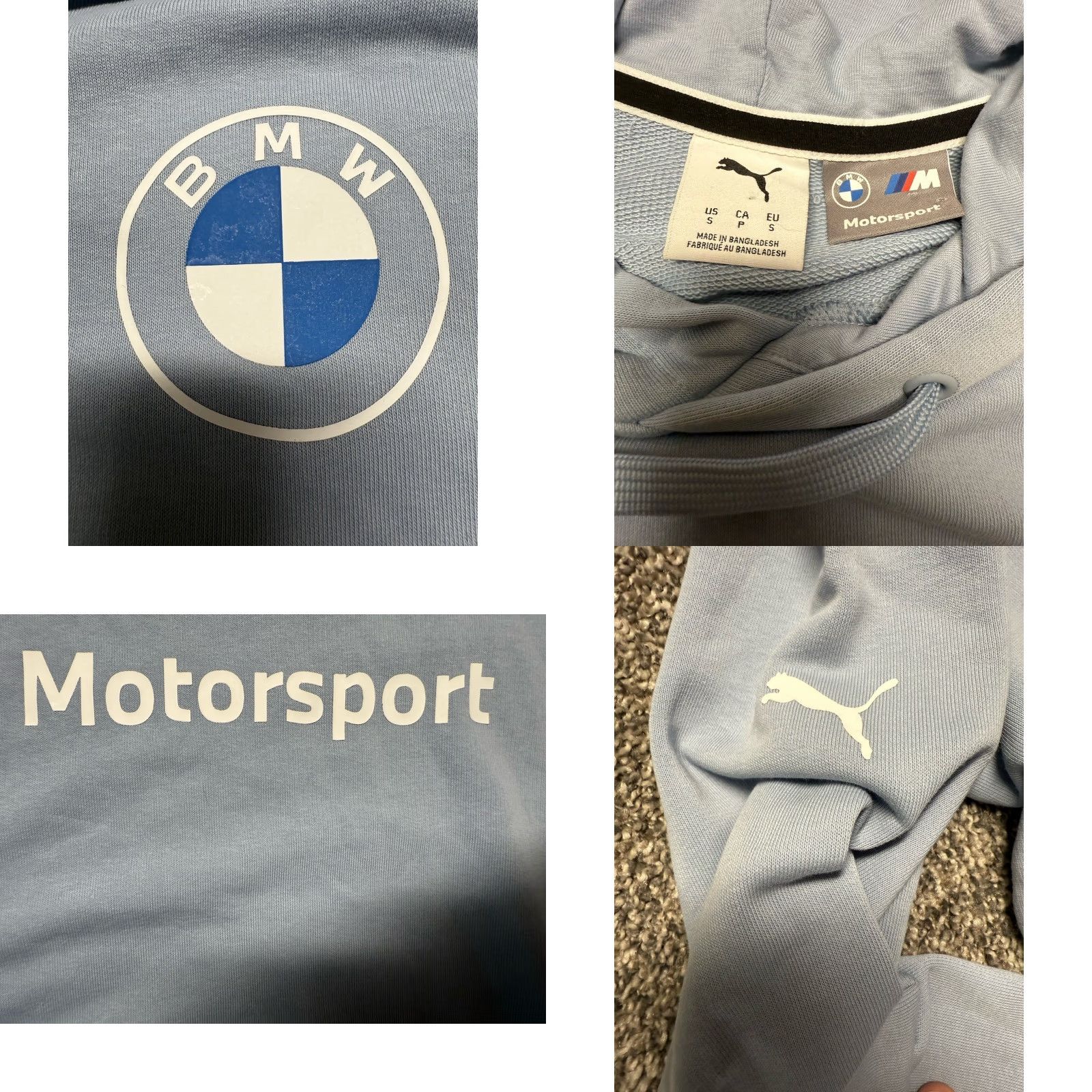 Puma PUMA BMW Hoodie Mens S Blue Pullover Sweatshirt Fleece M3 Logo Drawstring Pockets Athletic Casual Size US S / EU 44-46 / 1 - 8 Thumbnail