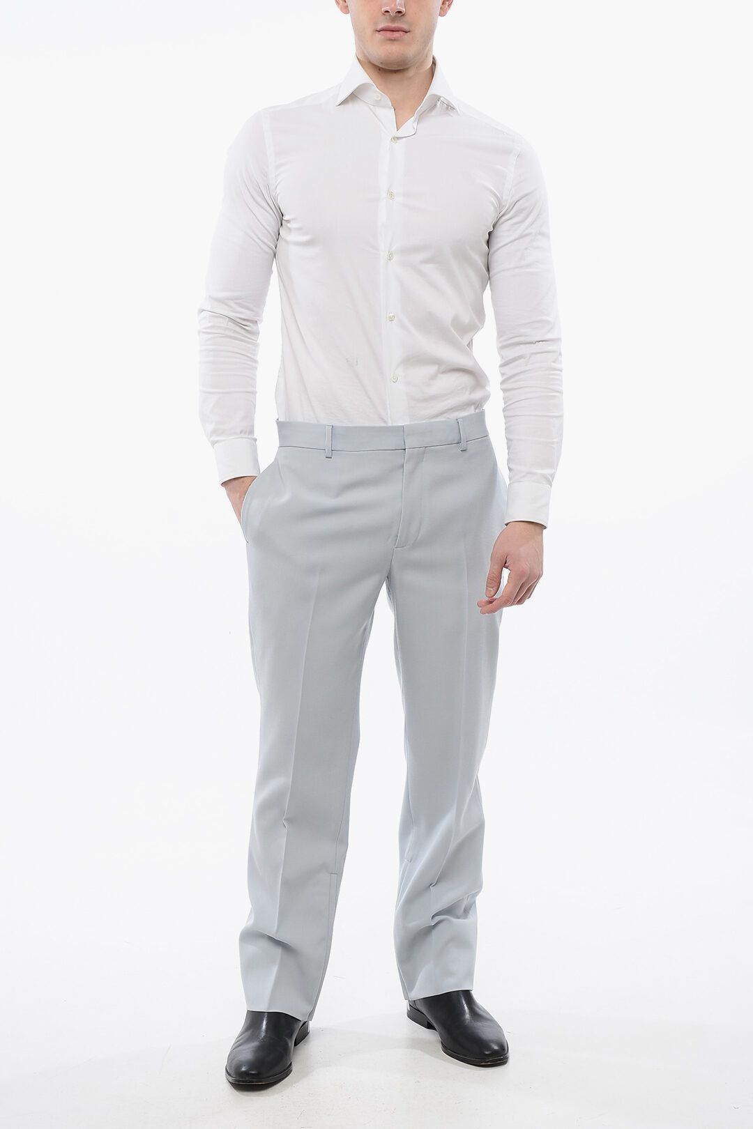 Off-White og1mm1025 Virgin Wool Chinos Pant in Light Blue Size US 36 / EU 52 - 5 Thumbnail