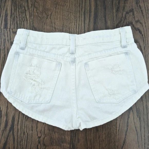 Vacation Carmar Aztec Rigid Denim Mini Shorts Distressed Embroidered Size 24" / US 00 / IT 34 - 6 Thumbnail
