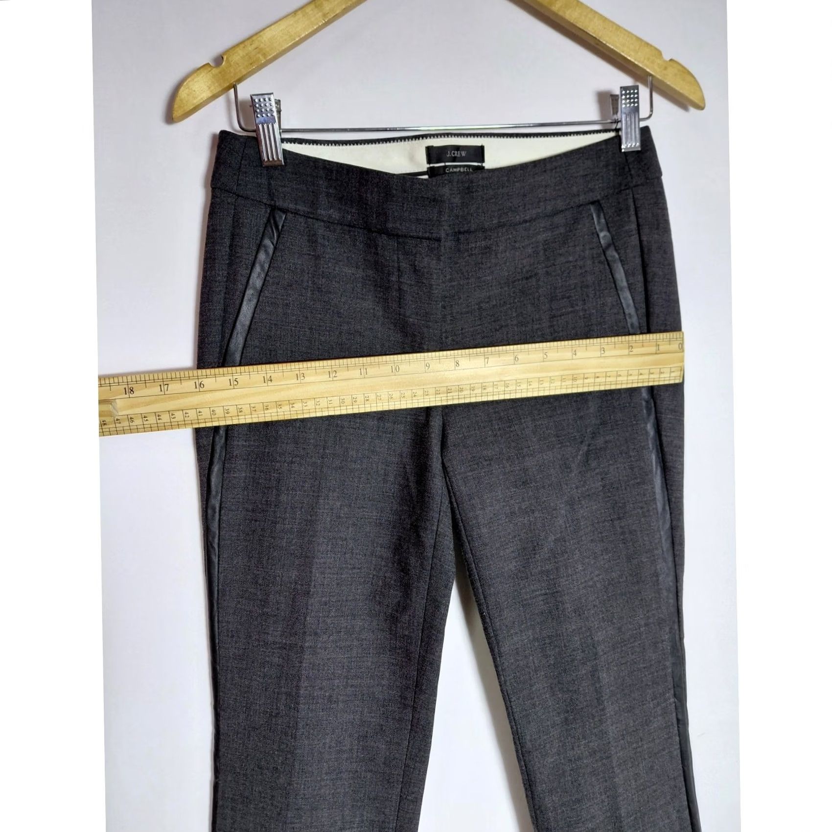 J.Crew J.CREW Campbell Wool Blend Pants Gray Women Solid Slim Size 00 Dress Pants Workwear Straight 00 Wool Blend ZIP Closure Size 24" / US 00 / IT 34 - 6 Thumbnail