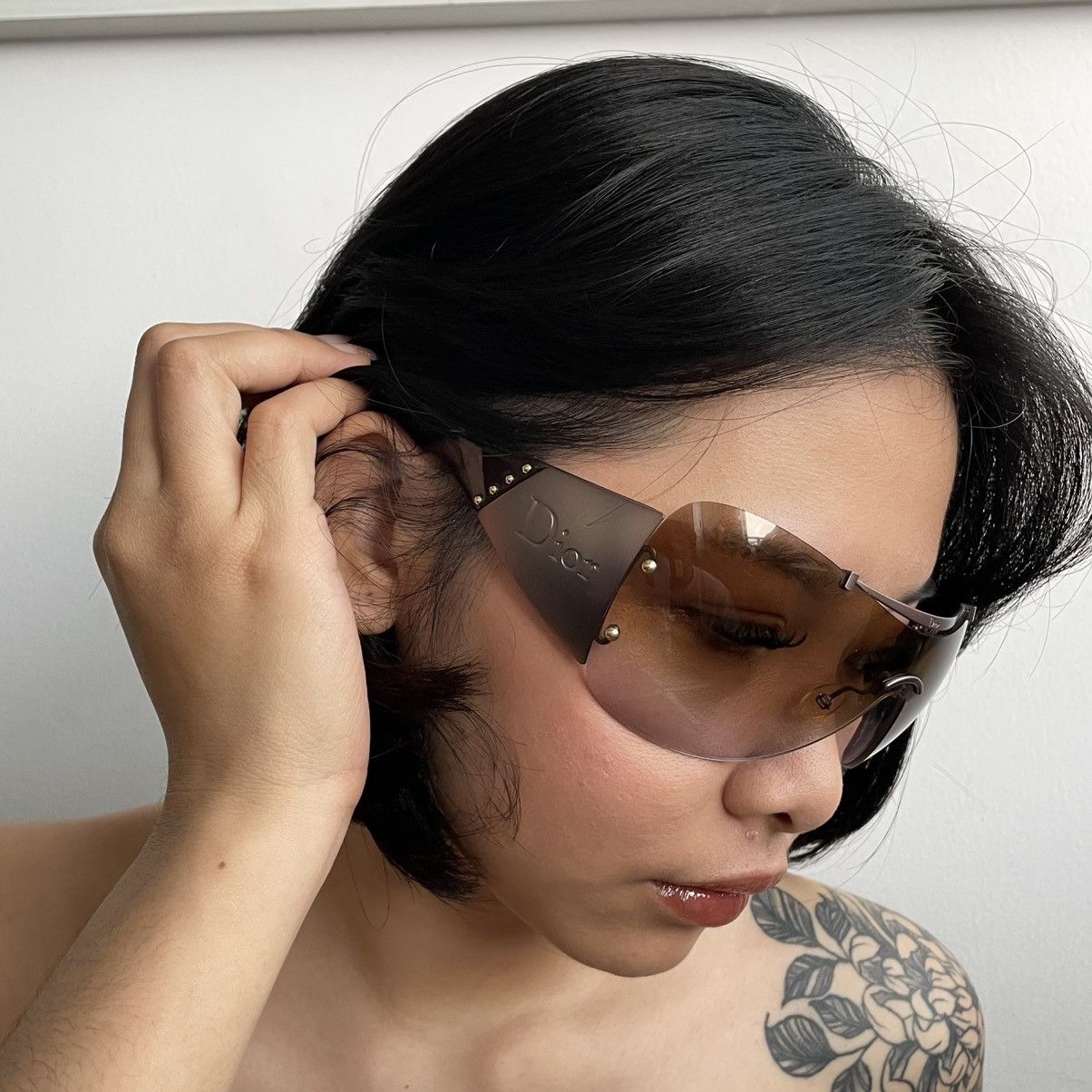 Christian Dior Monsieur VINTAGE CHRISTIAN DIOR DIORITO 1 LRVJN SKI SHIELD SUNGLASSES Size ONE SIZE - 19 Thumbnail