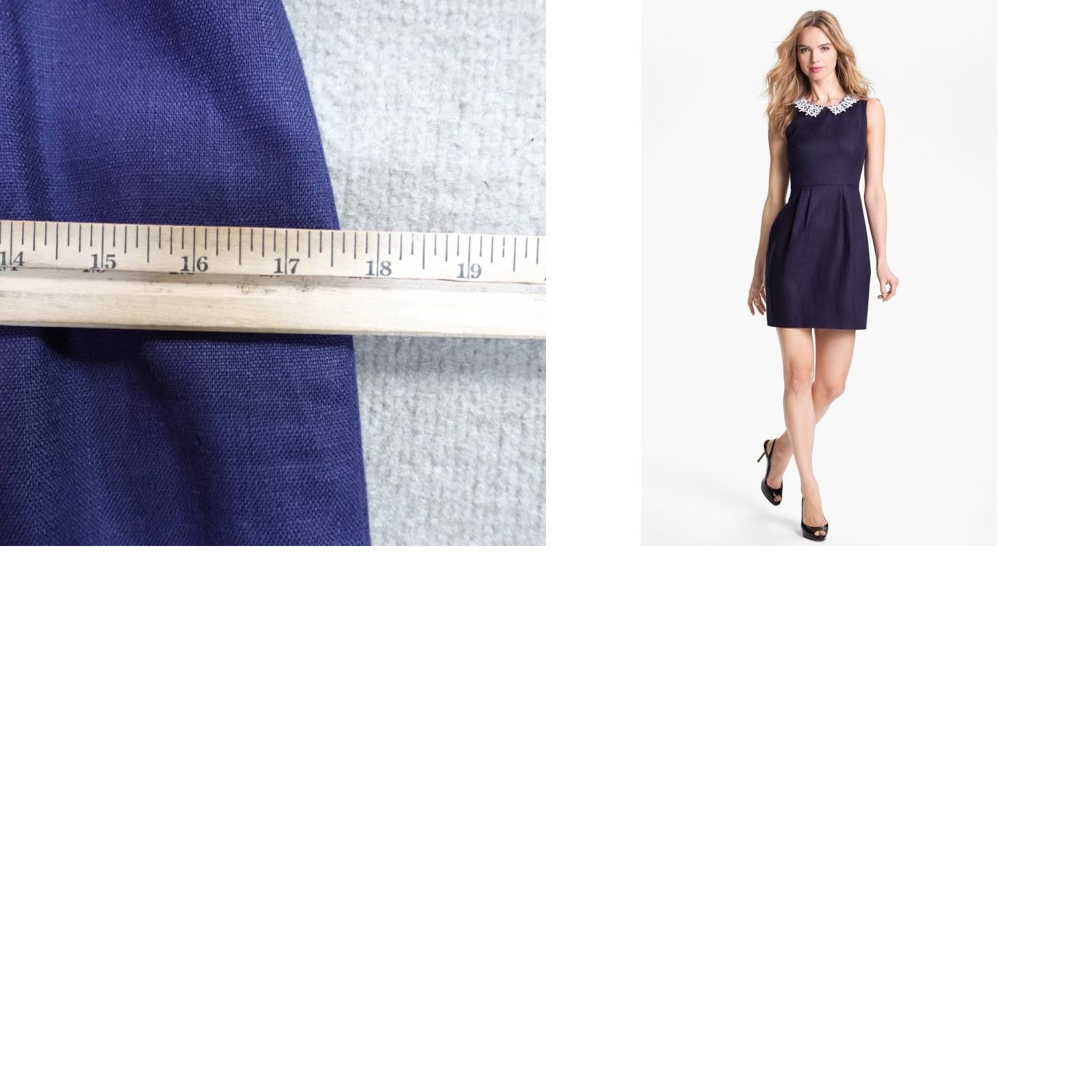 Vintage Kate Spade Womens Dress 4 Blue Sheath Linen Blend Tiff Dress A-Line Knee Length Sleeveless Casual Party/Cocktail Womens Blue 4 Fall Spring Summer Size S / US 4 / IT 40 - 9 Thumbnail