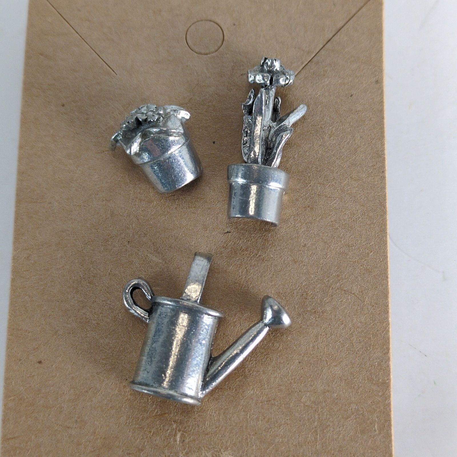 Vintage Set 3 Jim Clift Pewter Garden Lapel Tack Pins, Vintage 90s Size ONE SIZE - 3 Thumbnail