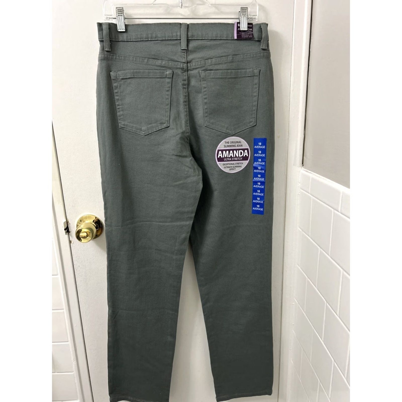 Gloria Vanderbilt Gloria Vanderbilt Amanda Jeans Women 10 Gray Slim Stretch Tapered 31x31 5-Pocket Denim Jeans New with Tags Size 32" / US 10 / IT 46 - 6 Thumbnail