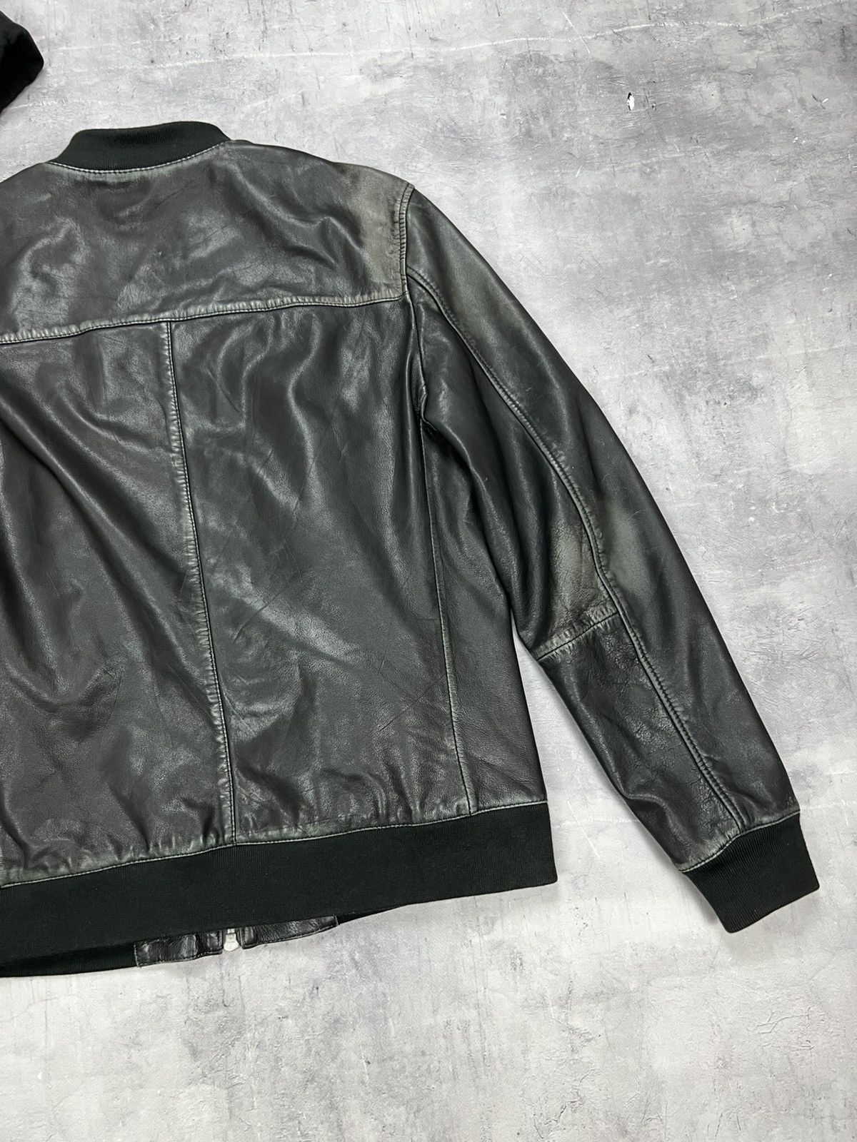 Allsaints ALL SAINTS Leather Jacket Black Biker Bomber Hooded ABBOT L Size US L / EU 52-54 / 3 - 14 Thumbnail