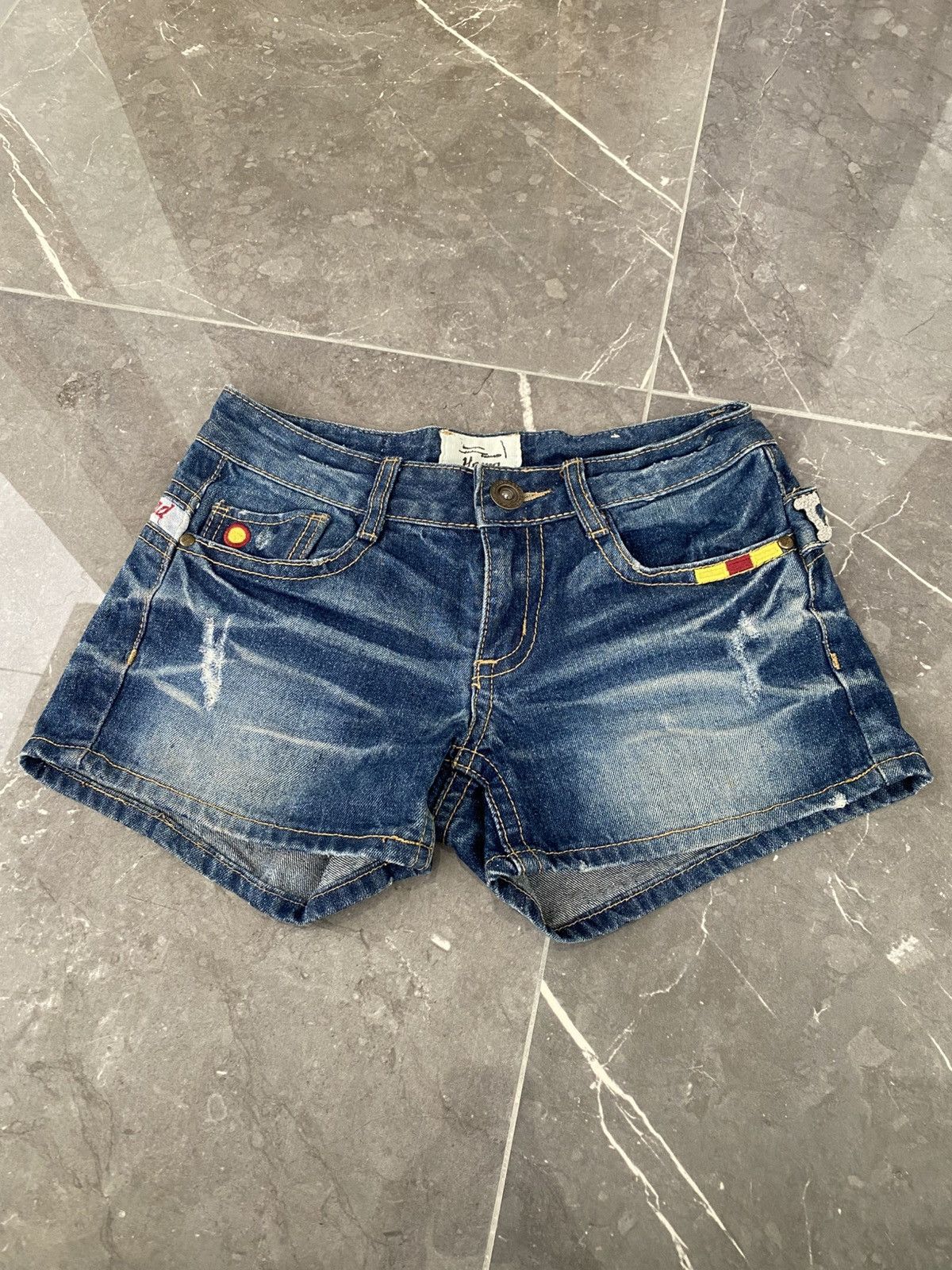 If Six Was Nine × Japanese Brand × Le Grande Bleu (L.G.B.) Japanese Hamp Patch Short Denim Kmrii Goa Size 28" / US 6 / IT 42 - 4 Thumbnail