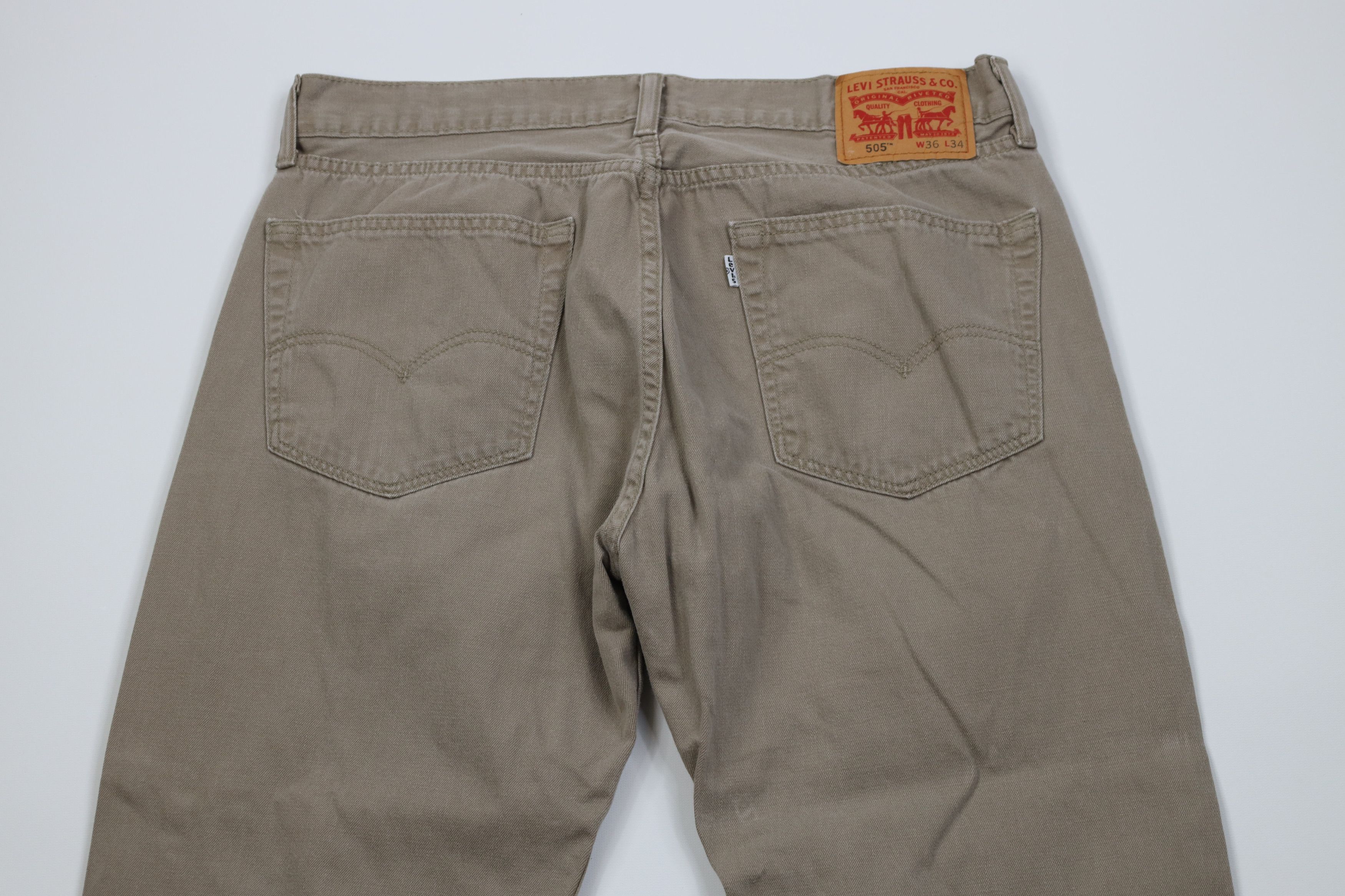 Levi's Vintage Y2K Levis 505 Regular Straight Leg Denim Jeans Beige Size US 36 / EU 52 - 10 Thumbnail