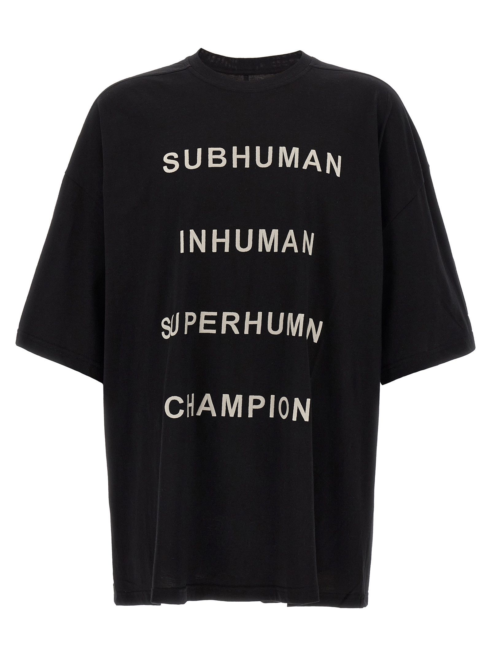 RICK OWENS チャンヒオン テキスト フリント クルネック Tシャツ Rick Owens (リックオウエンス) - TOMMY T Tシャツ | cherry