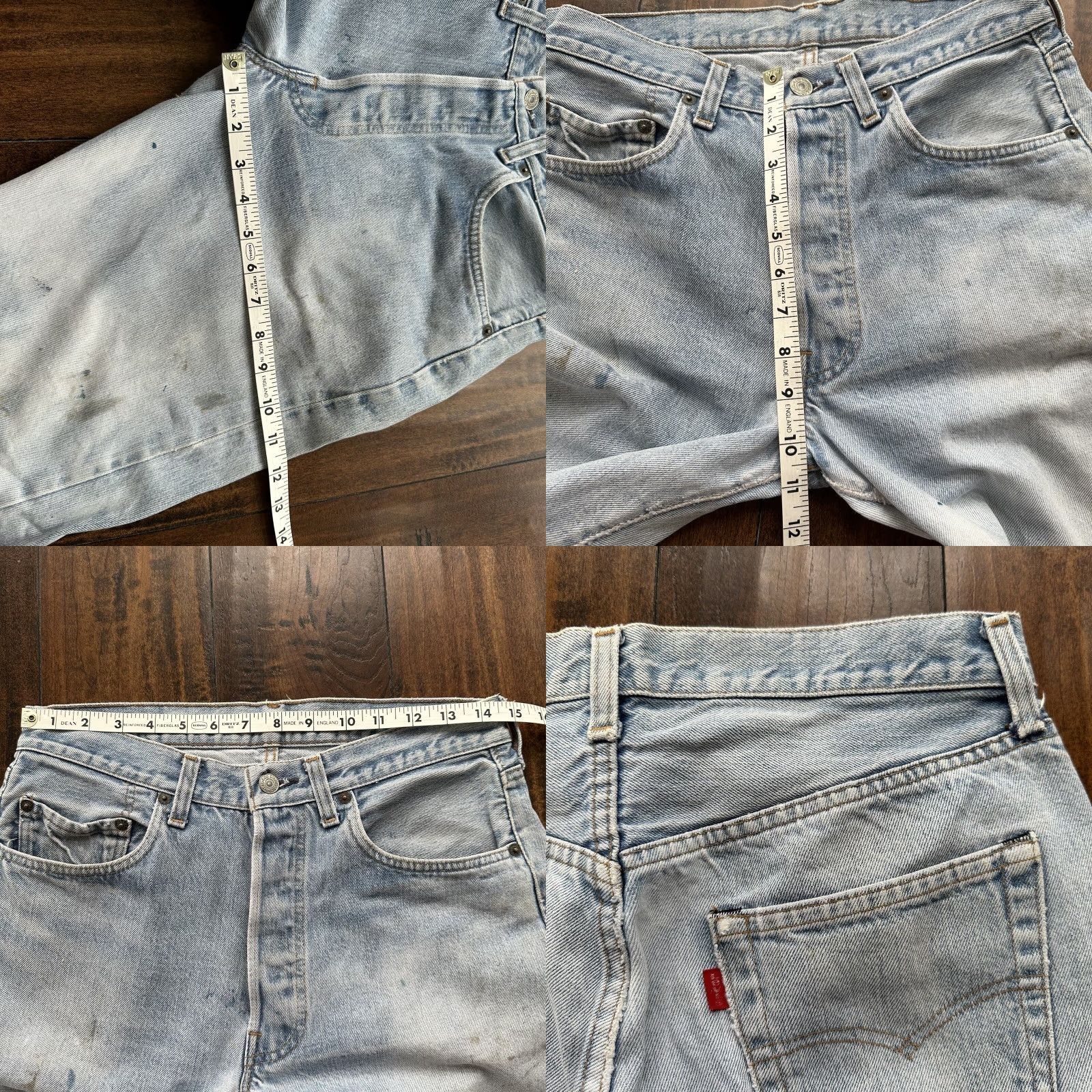 Levi's VINTAGE Levi's 501 Jeans 33x34 Redline XX Light Wash Mid Rise Classic Fit Men Denim Blue 80s 70s United States USA Size US 33 - 8 Thumbnail