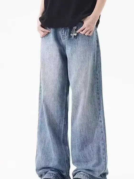 Japanese Brand Retro straight leg wide leg jeans Size US 32 / EU 48 - 2 Thumbnail