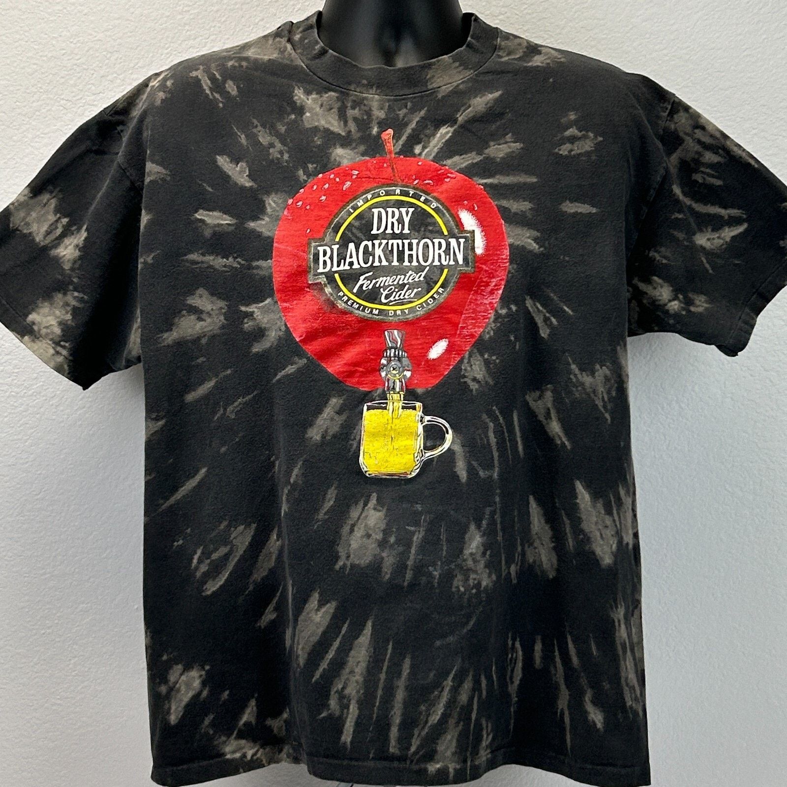 Hanes Vintage 90s Blackthorn Dry Cider T Shirt USA Black XL Size US XL / EU 56 / 4 - 2 Thumbnail