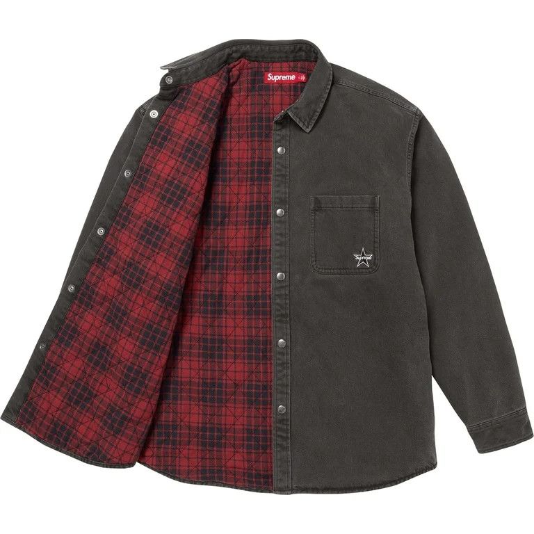 Supreme Supreme Quilted Denim Snap Shirt - Black Size US M / EU 48-50 / 2 - 3 Thumbnail