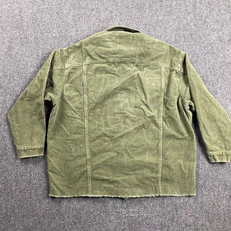 Zara Zara Jacket Womens Small Corduroy Green Trucker Frayed Size S / US 4 / IT 40 - 6 Thumbnail