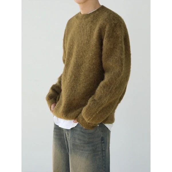 Other × Vintage Knit Sweater Round Neck Loose Plush Style Size US M / EU 48-50 / 2 - 1 Thumbnail