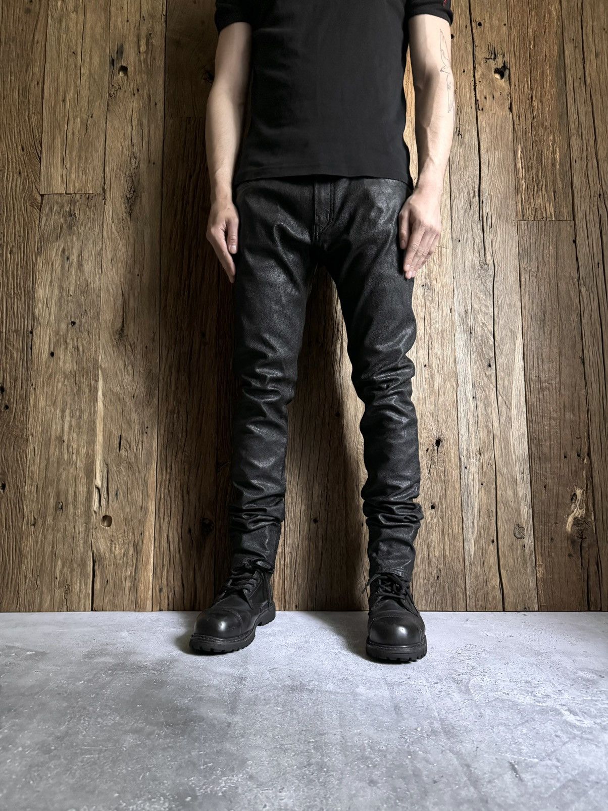 Pre-owned Saint Laurent 2014 D02 M/sk - Lw Black Faux Leather Pants