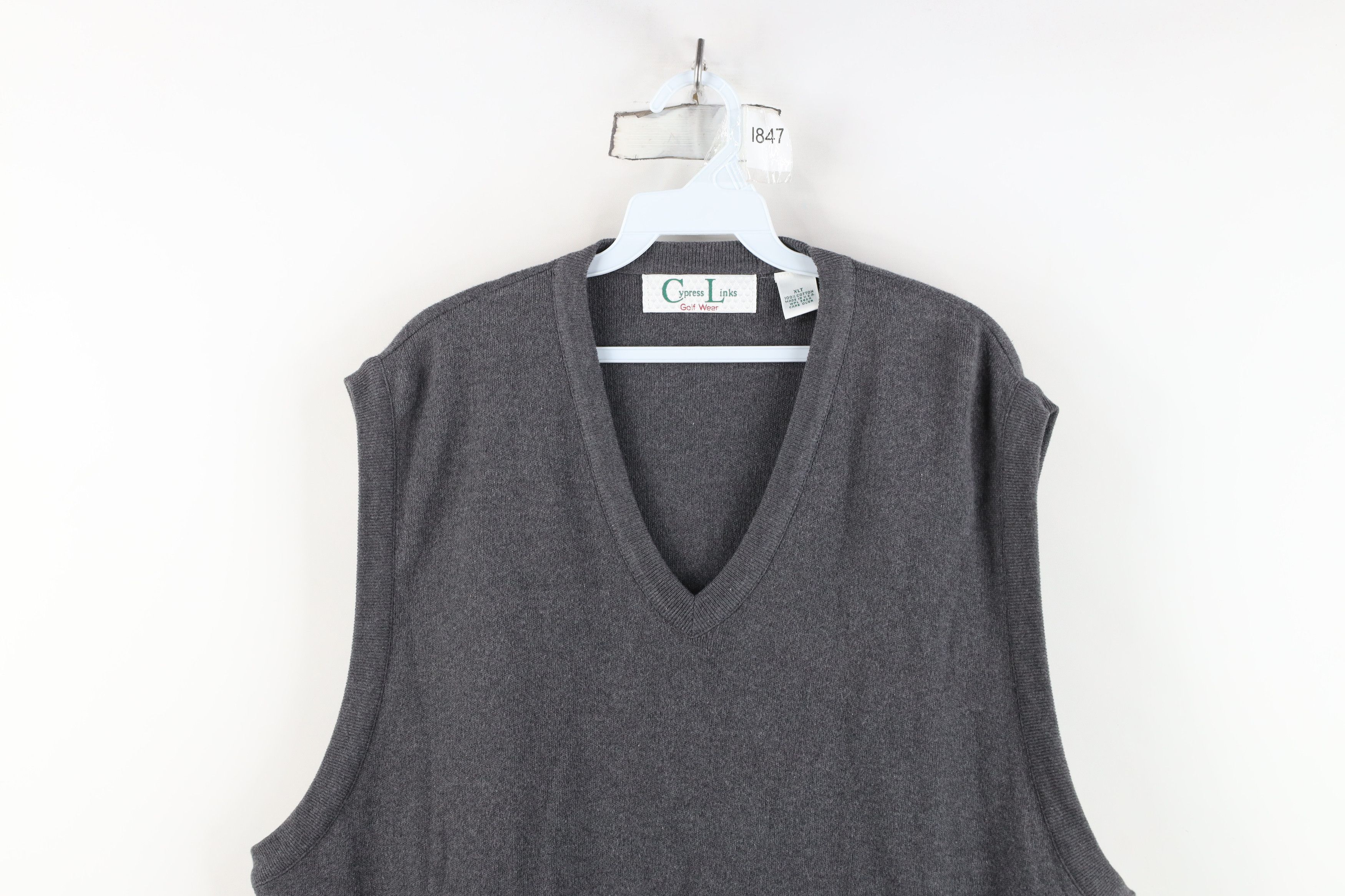 Vintage Vintage 90s Streetwear Knit Golf Sweater Vest Gray USA Size US XL / EU 56 / 4 - 2 Thumbnail