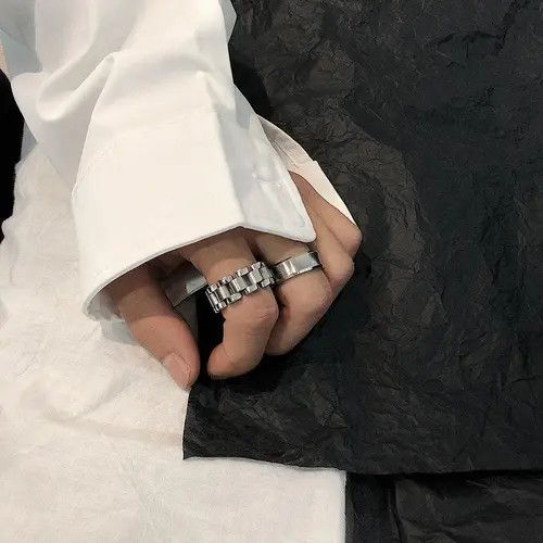 Jewelry Dark Jewelry Rings Open Size Chrome Ring (Size 7-13) Size ONE SIZE - 2 Thumbnail