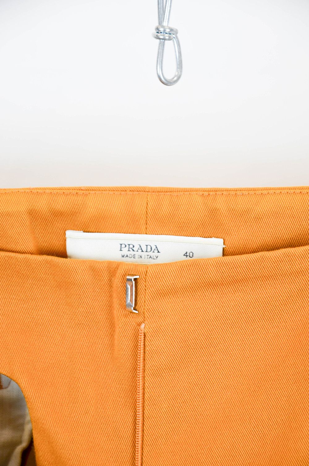 Prada Prada High-Rise Cotton Twill Orange Pants – Size 40IT Size 27" / US 4 / IT 40 - 9 Thumbnail
