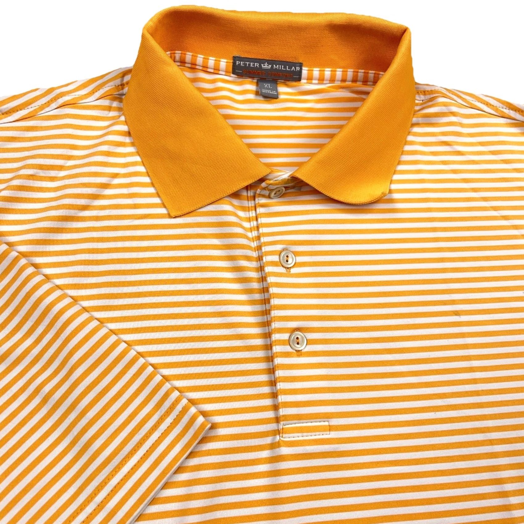 Peter Millar Peter Millar Polo Shirt Men XL Orange Striped Summer Comfort Crown Performance Shirt Polo Men Orange Striped Summer Comfort Crown Performance Size US XL / EU 56 / 4 - 2 Thumbnail
