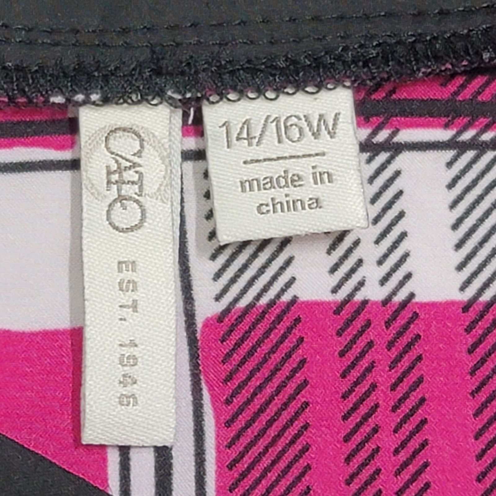 Other Cato Pink Black Plaid Snap Front Closure Top 14W 16W Plus Size XXL / US 16-18 / IT 52-54 - 3 Thumbnail