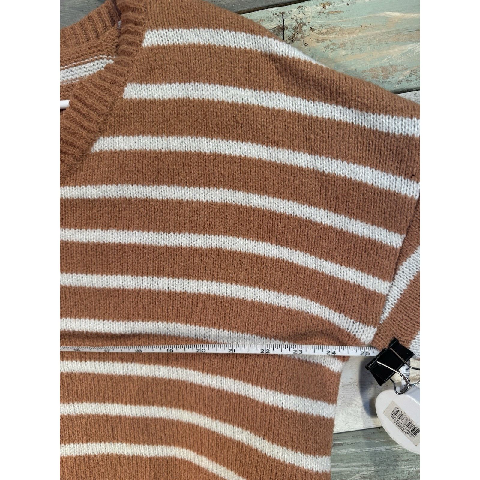 Other New In Knit Brown Stripe Sweater Oversized Women’s Medium US Size M / US 6-8 / IT 42-44 - 8 Thumbnail