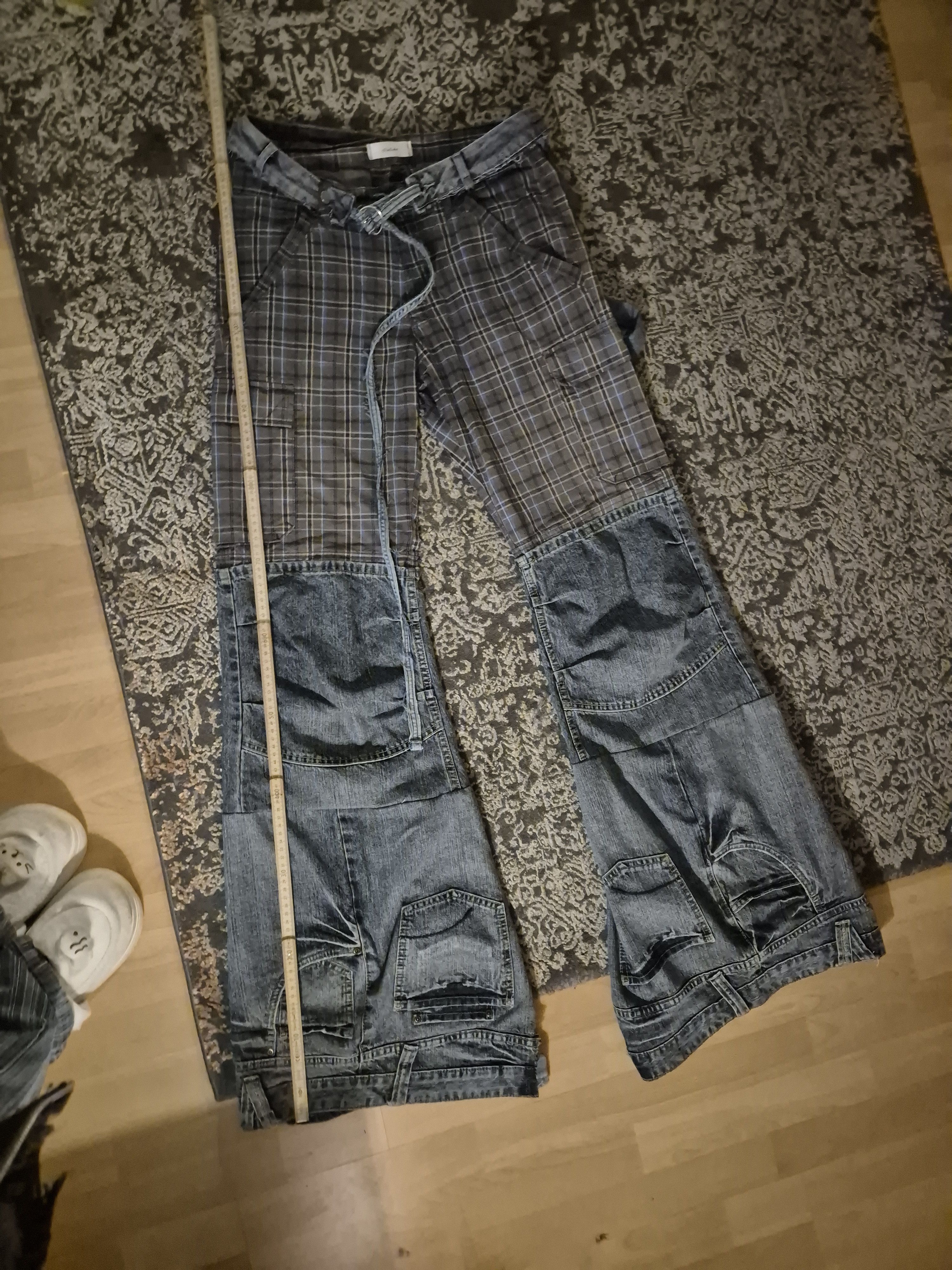 Handmade RARE! Unique Selfmade Pants Flare Upcycled y2k archive opium Size US 28 / EU 44 - 4 Thumbnail