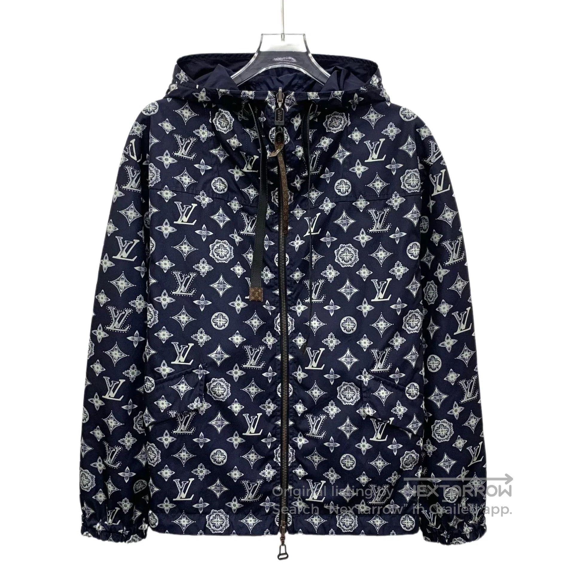 Louis Vuitton Louis Vuitton Dark Blue Monogram Printed Two-Way Zipper Ja Size US S / EU 44-46 / 1 - 1 Thumbnail