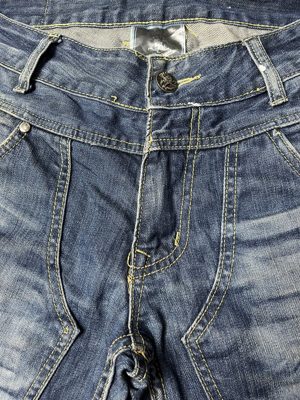 If Six Was Nine × Japanese Brand × Le Grande Bleu (L.G.B.) Japanese 2#1 jeans jesus love You flare distressed Size US 31 - 10 Thumbnail