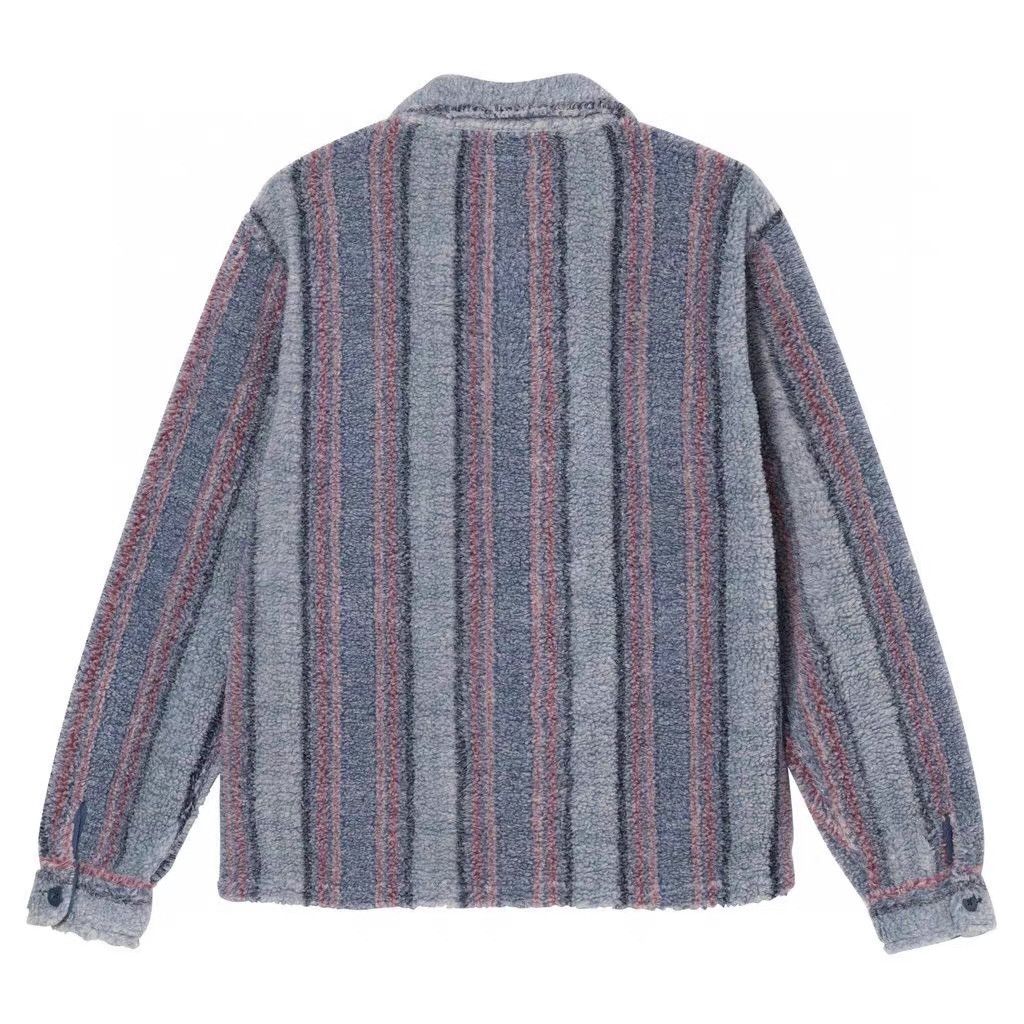 Stussy STUSSY STRIPE SHERPA SHIRT Striped Sherpa Jacket Ｑ22 Size US L / EU 52-54 / 3 - 2 Thumbnail