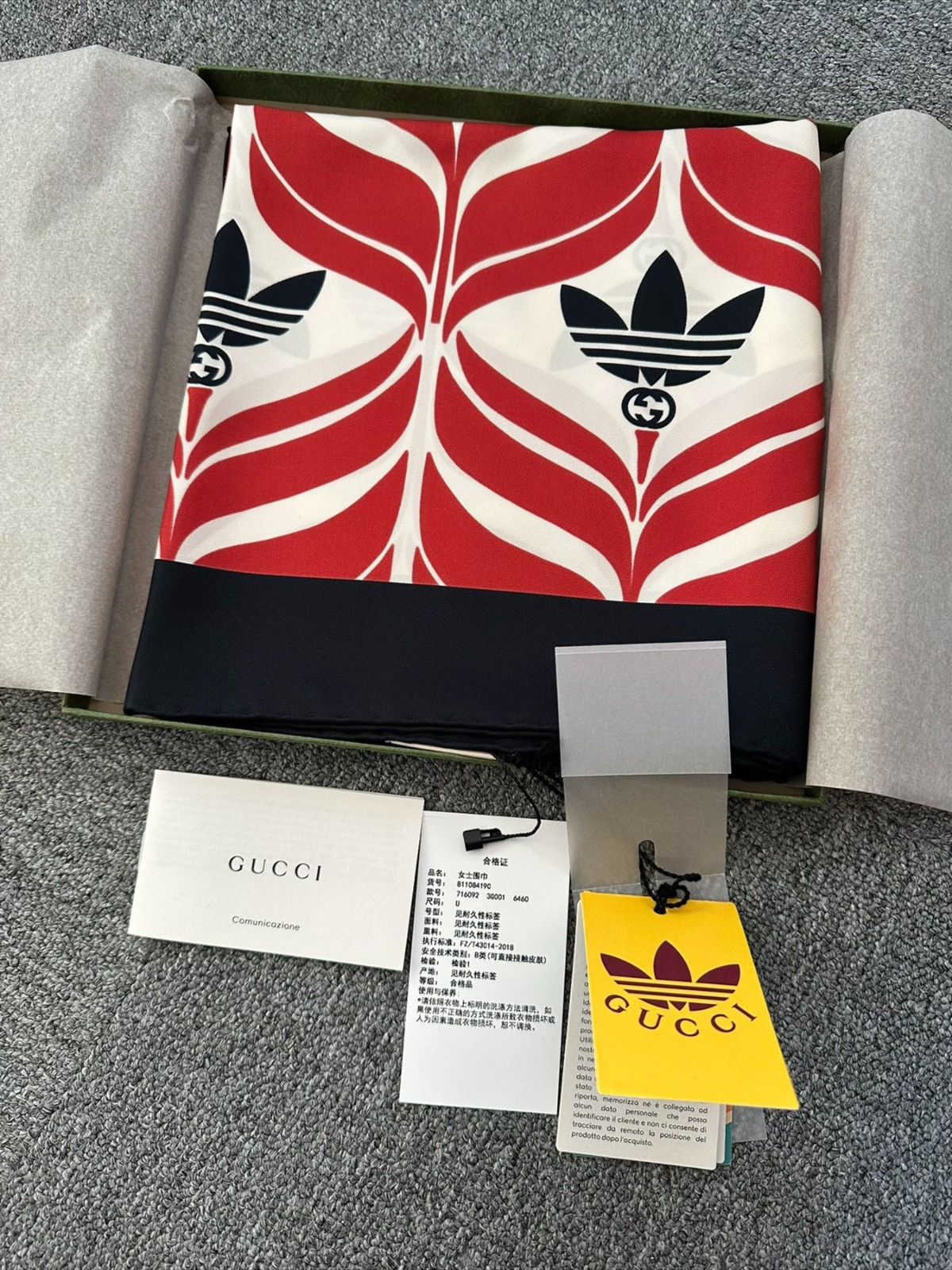 Adidas × Gucci Gucci x adidas silk scarf New Size ONE SIZE - 7 Thumbnail