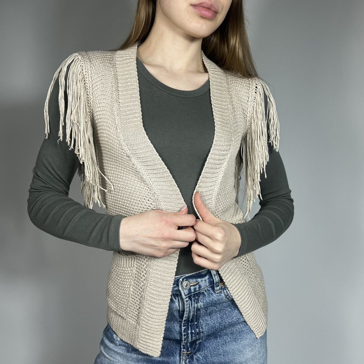 Japanese Brand Vintage Y2K Atos Lombardini Knitted Cardigan Sweater Size S / US 4 / IT 40 - 1 Thumbnail