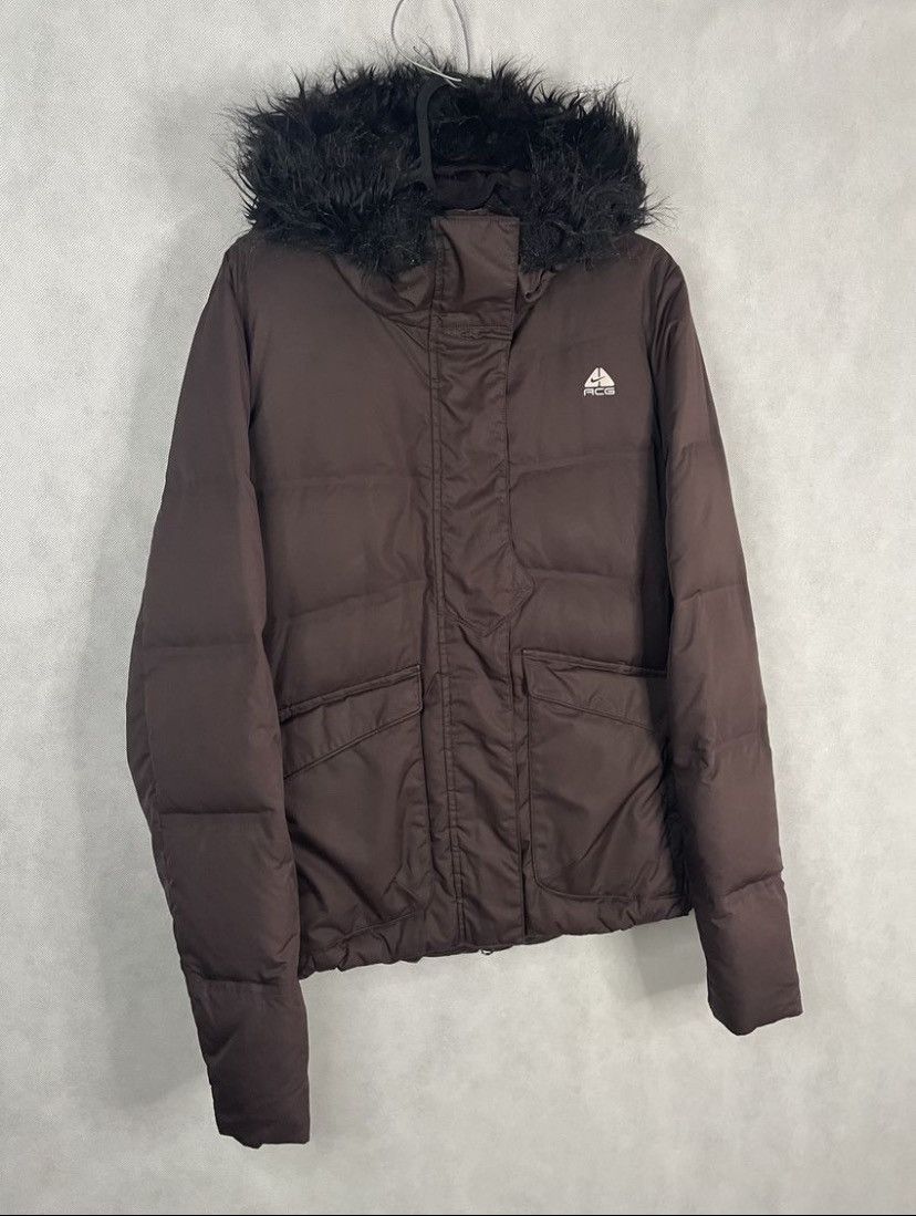 Nike × Nike ACG × Vintage Nike ACG Small Swoosh Zip Hoodie Jacket Brown Y2k 00s Retro Size M / US 6-8 / IT 42-44 - 3 Thumbnail