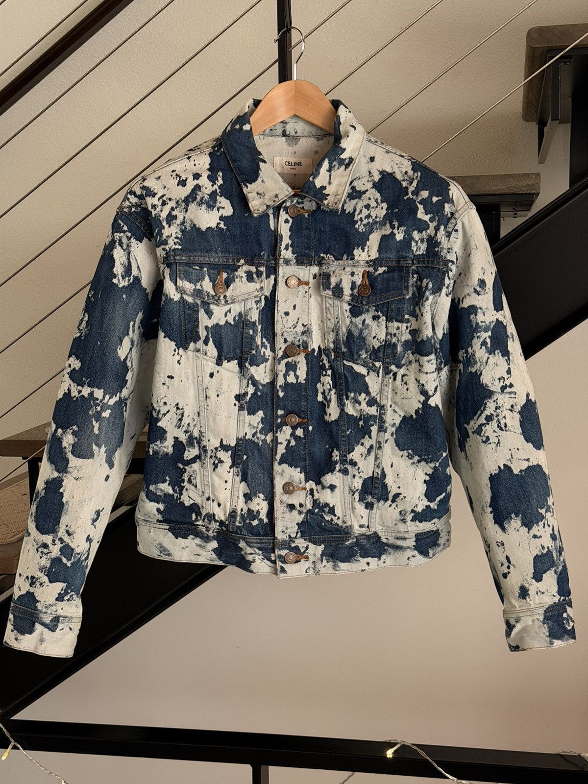 Celine Loose-Fit Bleached Camouflage Denim Trucker Jacket Size US S / EU 44-46 / 1 - 1 Thumbnail