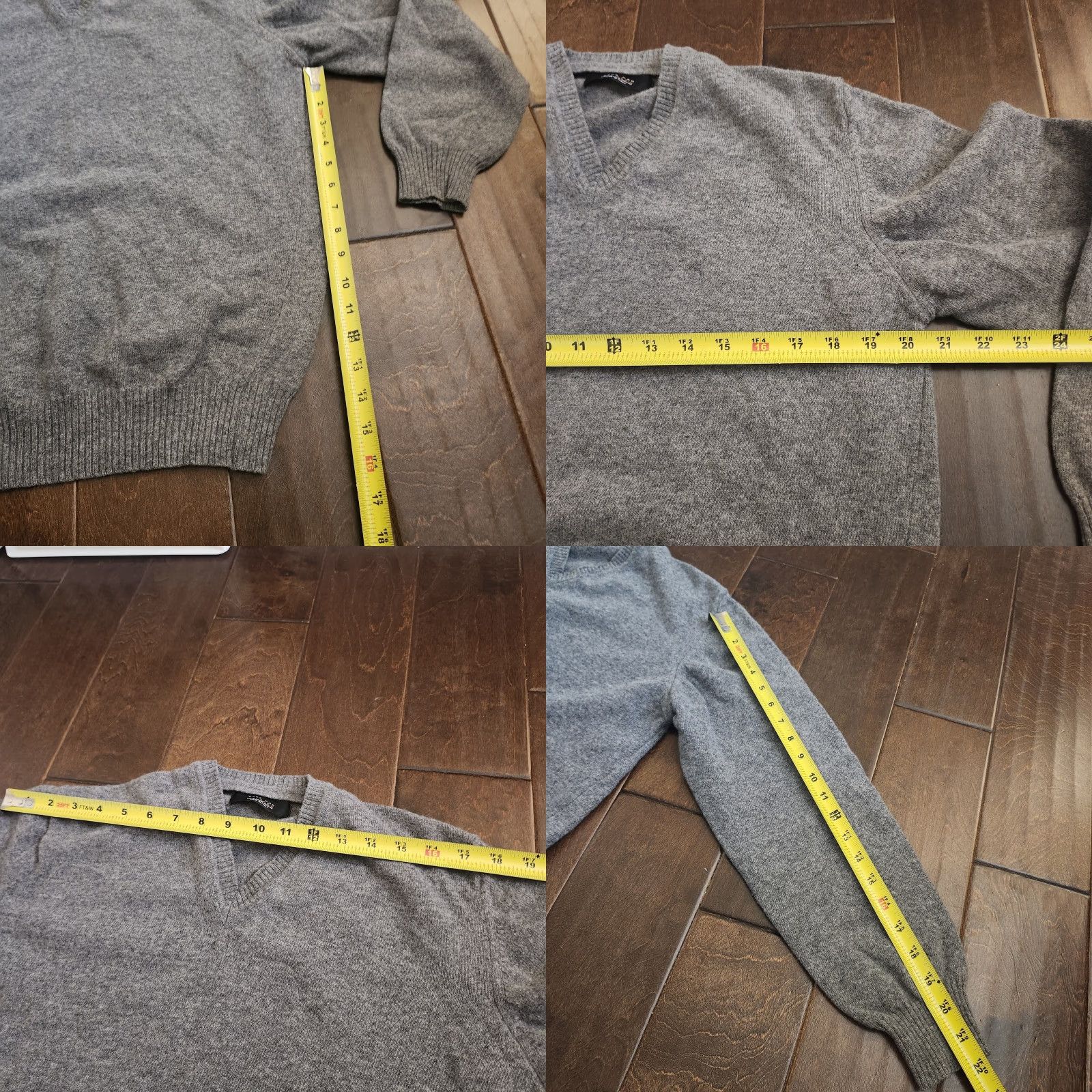 Zara Zara Man Basic Mens Gray Wool V Neck Sweater Pullover XL Wool V-Neck Mens Gray Knit Pullover XL Size US XL / EU 56 / 4 - 8 Thumbnail