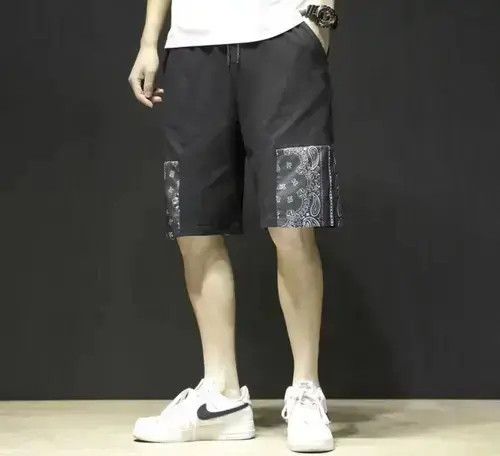 Other 20SS Indigo Union Japan Black Bandana Patchwork Shorts Size US 31 - 3 Thumbnail